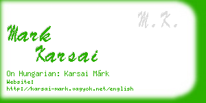 mark karsai business card