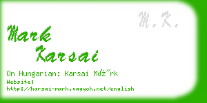 mark karsai business card
